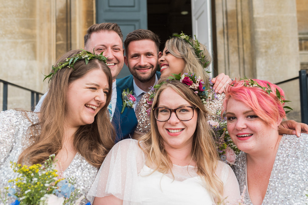Bridesmaids Bridesmaid Dresses Dress Sequin Bridesman Arnos Vale Cemetery Wedding Rob Smith Photographer