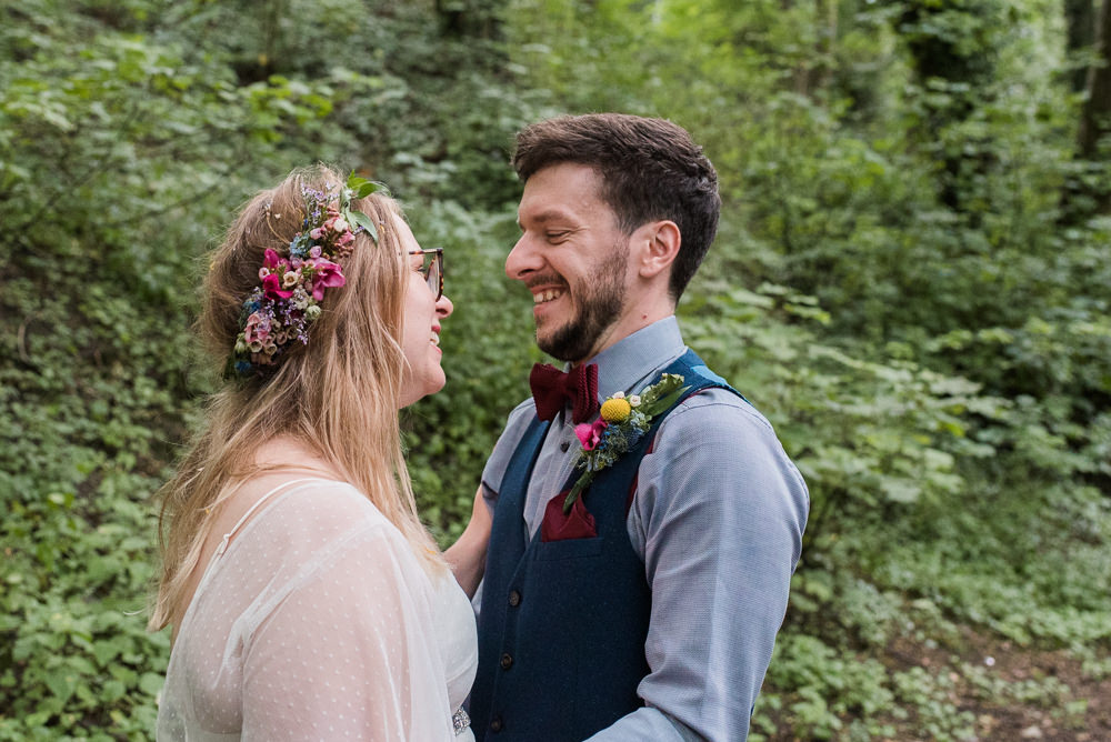 Groom Suit Bow Tie Waistcoat Braces Arnos Vale Cemetery Wedding Rob Smith Photographer