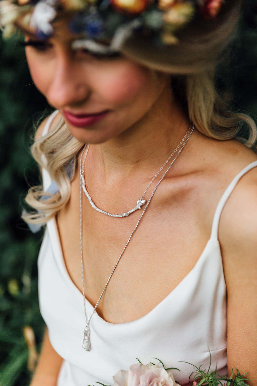 Bride Bridal Necklace Autumn Festival Wedding Ideas Indigo and Violet Photography