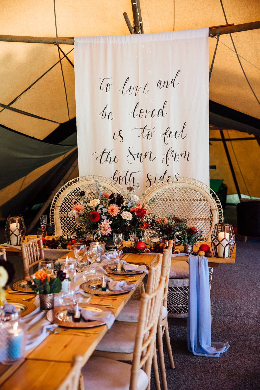 Banner Backdrop Sign Autumn Festival Wedding Ideas Indigo and Violet Photography