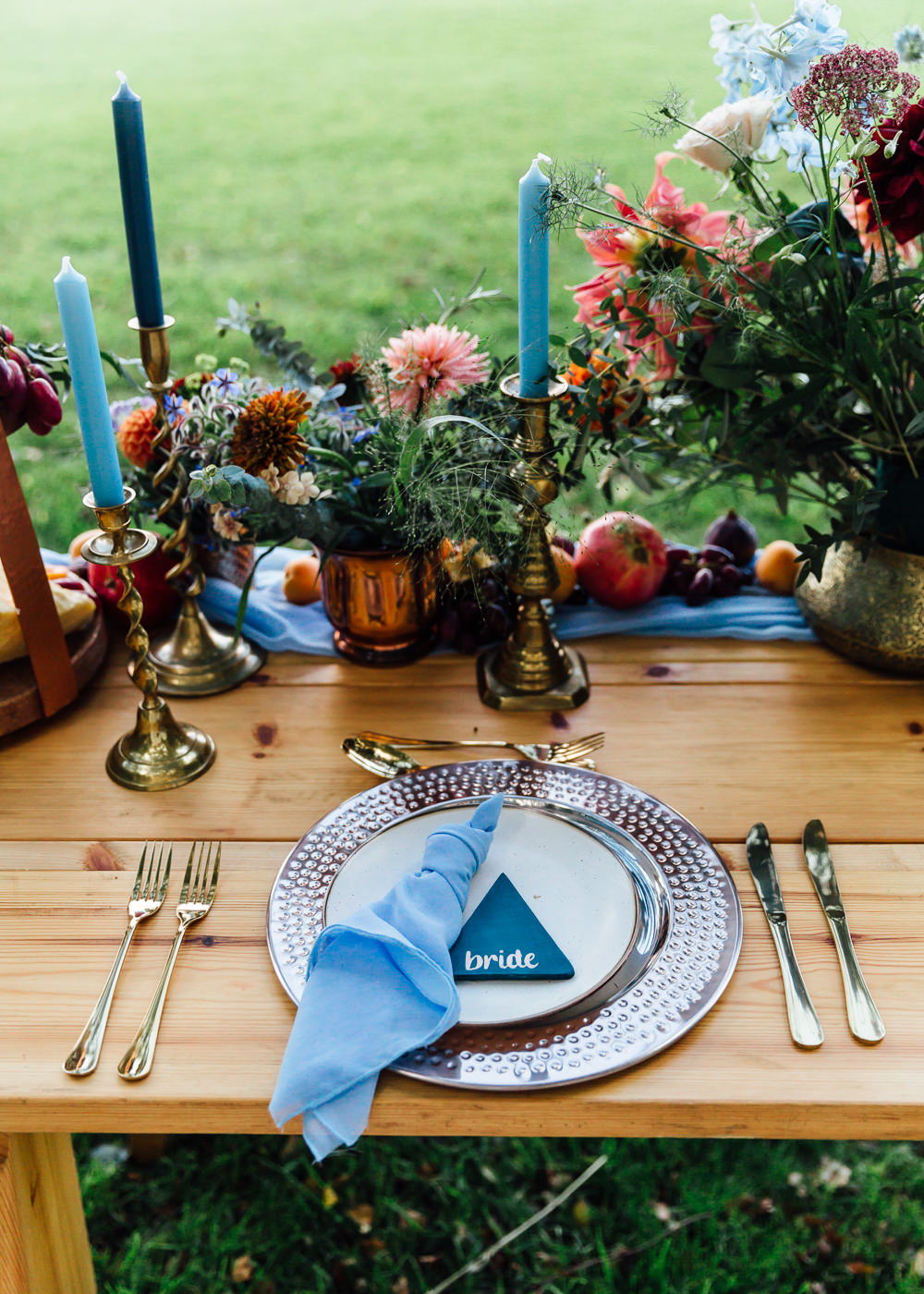 Decor Table Tablescape Flowers Candles Decoration Autumn Festival Wedding Ideas Indigo and Violet Photography