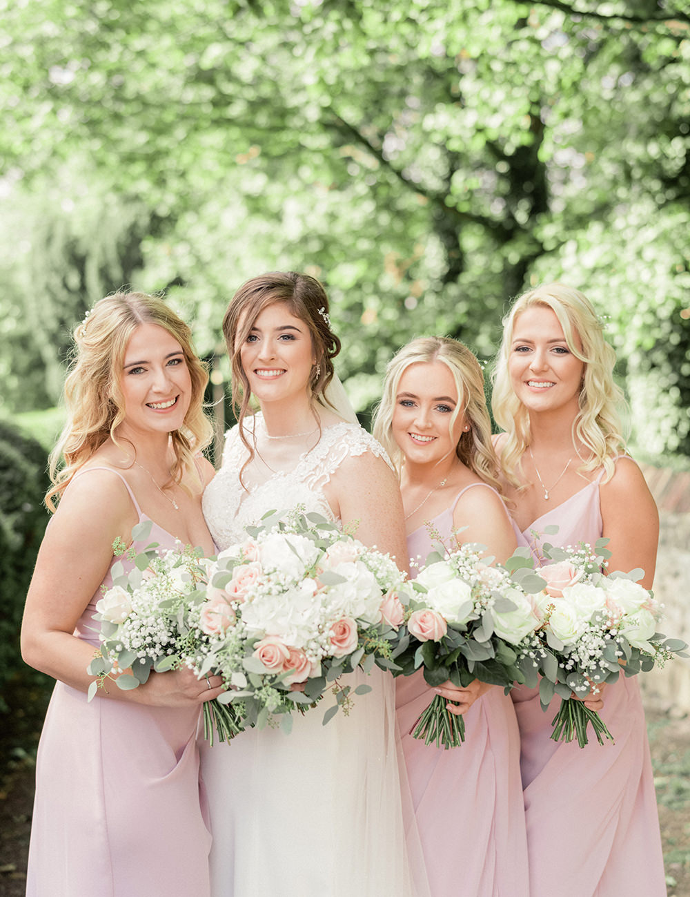 Long Pink Bridesmaid Bridesmaids Dress Dresses Beamish Hall Wedding Carn Patrick Photography