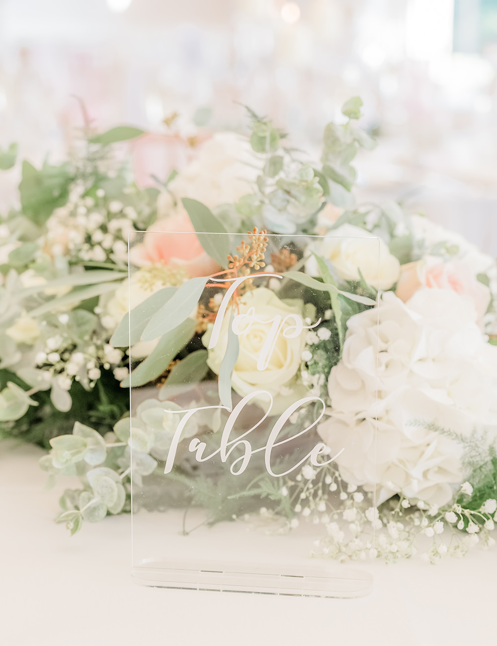 Acrylic Perspex Sign Signs Table Number Beamish Hall Wedding Carn Patrick Photography