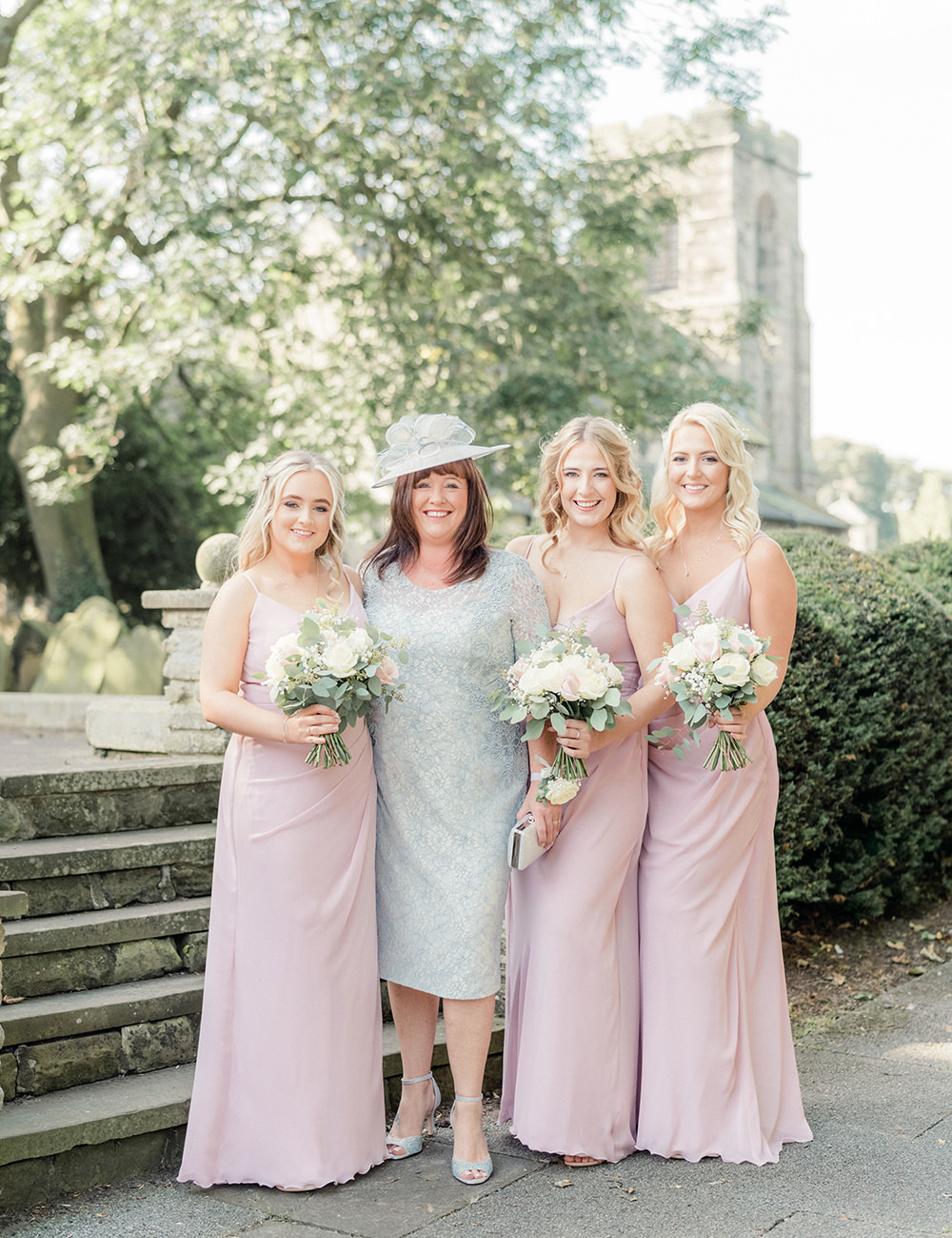 Long Pink Bridesmaid Bridesmaids Dress Dresses Beamish Hall Wedding Carn Patrick Photography