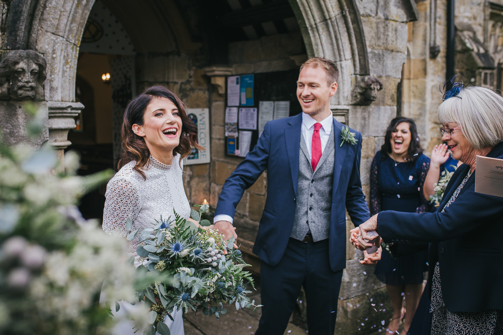 Confetti Throw Cosy Autumn Wedding Amy Jordison Photography