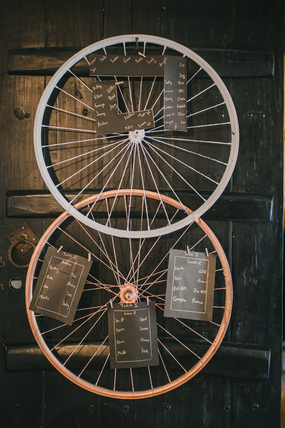 Bicycle Wheels Seating Chart Table Plan Cosy Autumn Wedding Amy Jordison Photography