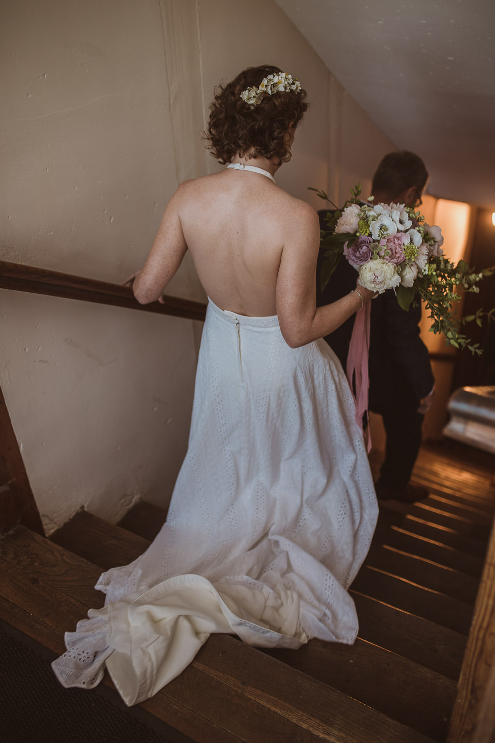 Bride Bridal Dress Gown Sottero and Midgley Halterneck Embroidery Anglaise Escape To The Chateau Wedding The Springles