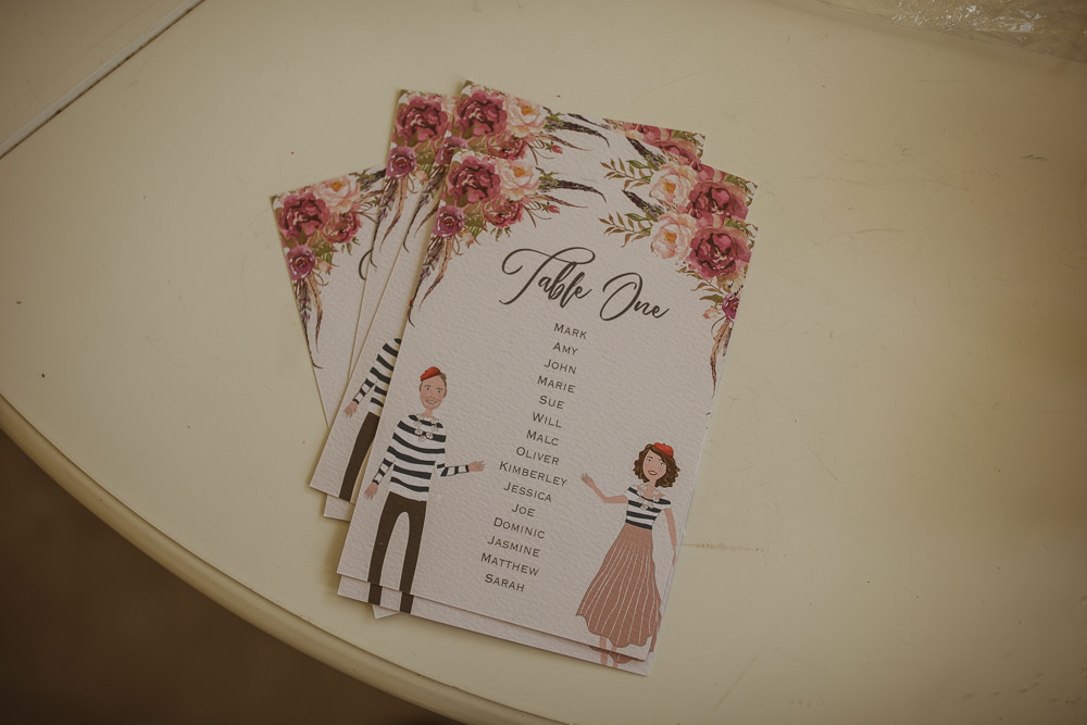 Illustrated Floral Stationery Table Names Escape To The Chateau Wedding The Springles