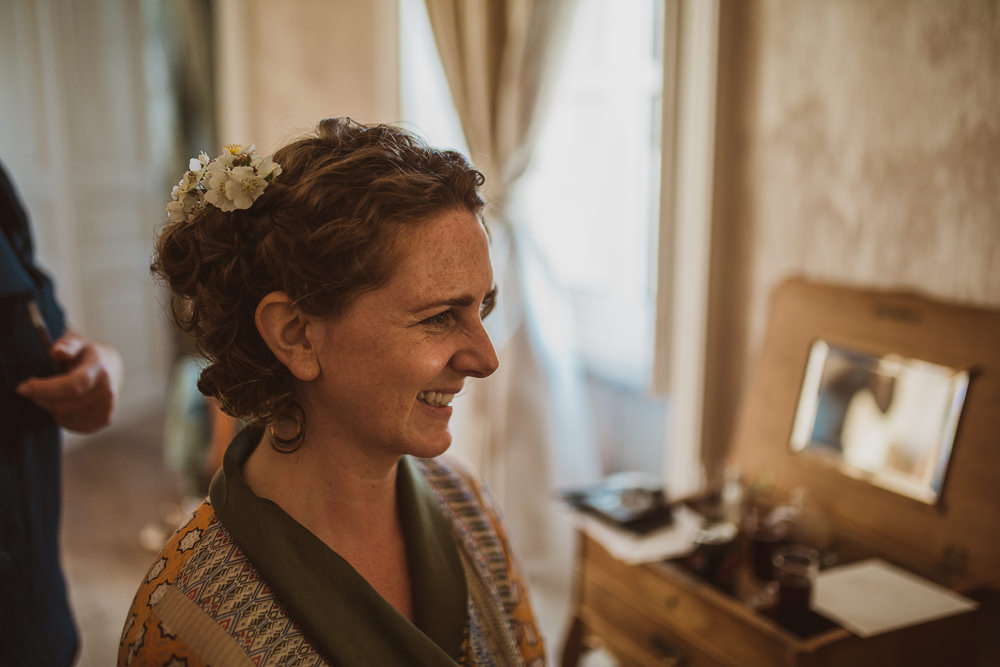 Bride Bridal Hair Style Up Do Flowers Escape To The Chateau Wedding The Springles