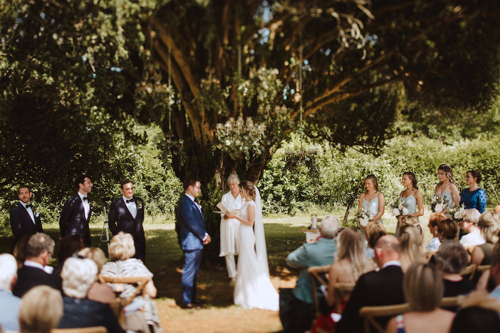 Outdoor Ceremony Tree French Chateau Wedding Red On Blonde Photography
