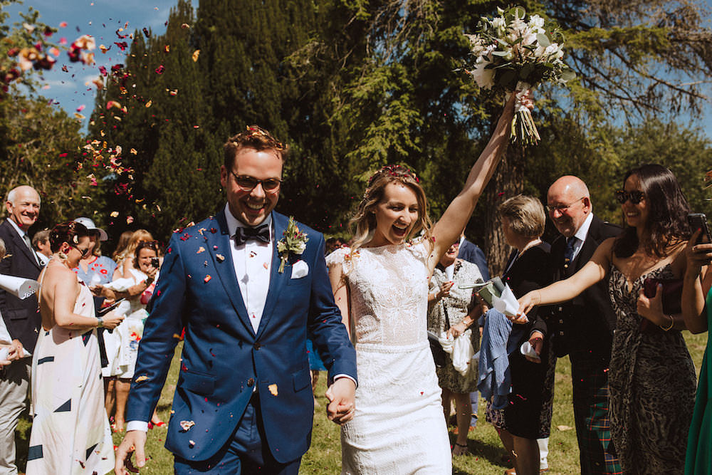 Confetti Throw French Chateau Wedding Red On Blonde Photography