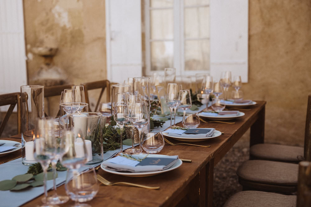 Table Decor Flowers Candles Runner French Chateau Wedding Red On Blonde Photography