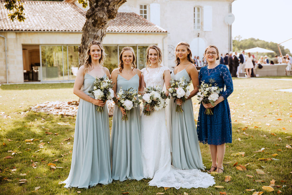 Bridesmaids Bridesmaid Dress Dresses Sage Green French Chateau Wedding Red On Blonde Photography