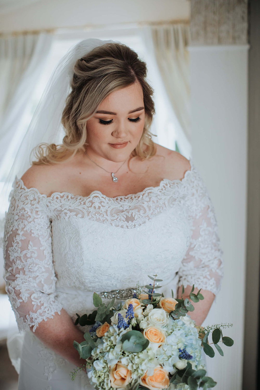 Bride Bridal Make Up Hair Up Do Style Veil Hayne House Wedding Olegs Samsonovs Photography