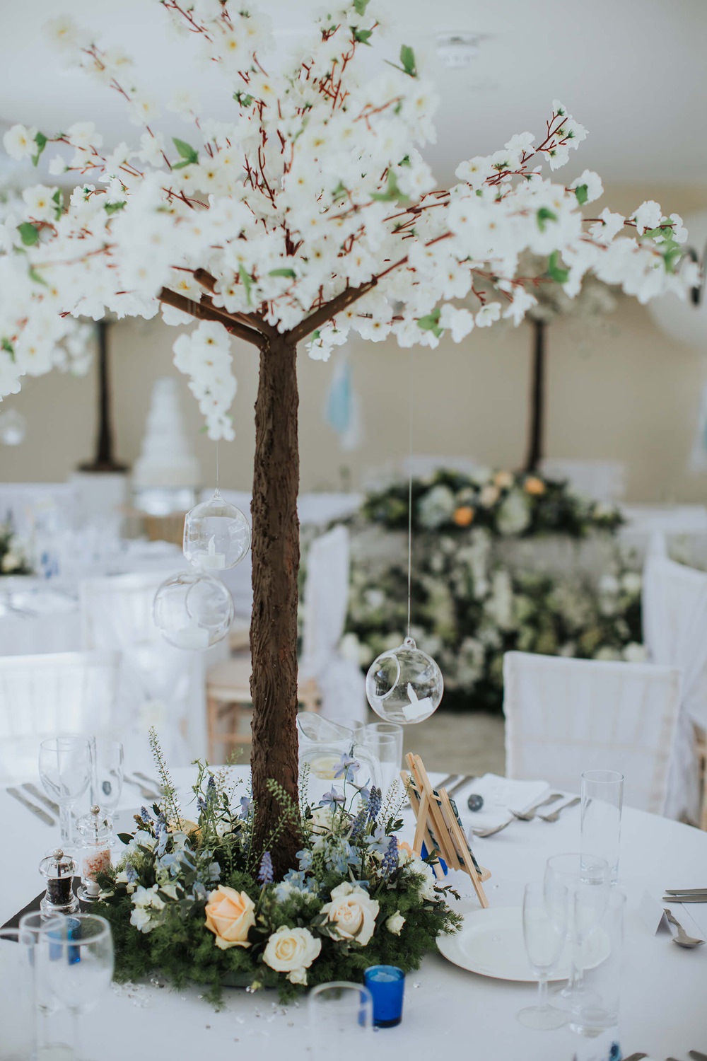 Tree Decor Decorations Centrepieces Blossom Flowers Pretty Hayne House Wedding Olegs Samsonovs Photography