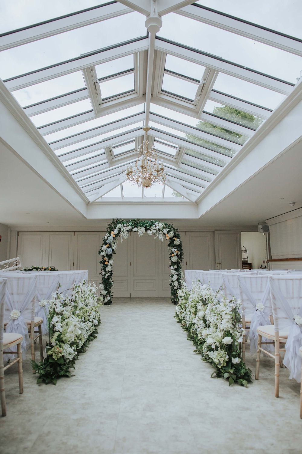 Flower Arch Ceremony Aisle Pew End Flowers Meadow Greenery Foliage Backdrop Hayne House Wedding Olegs Samsonovs Photography