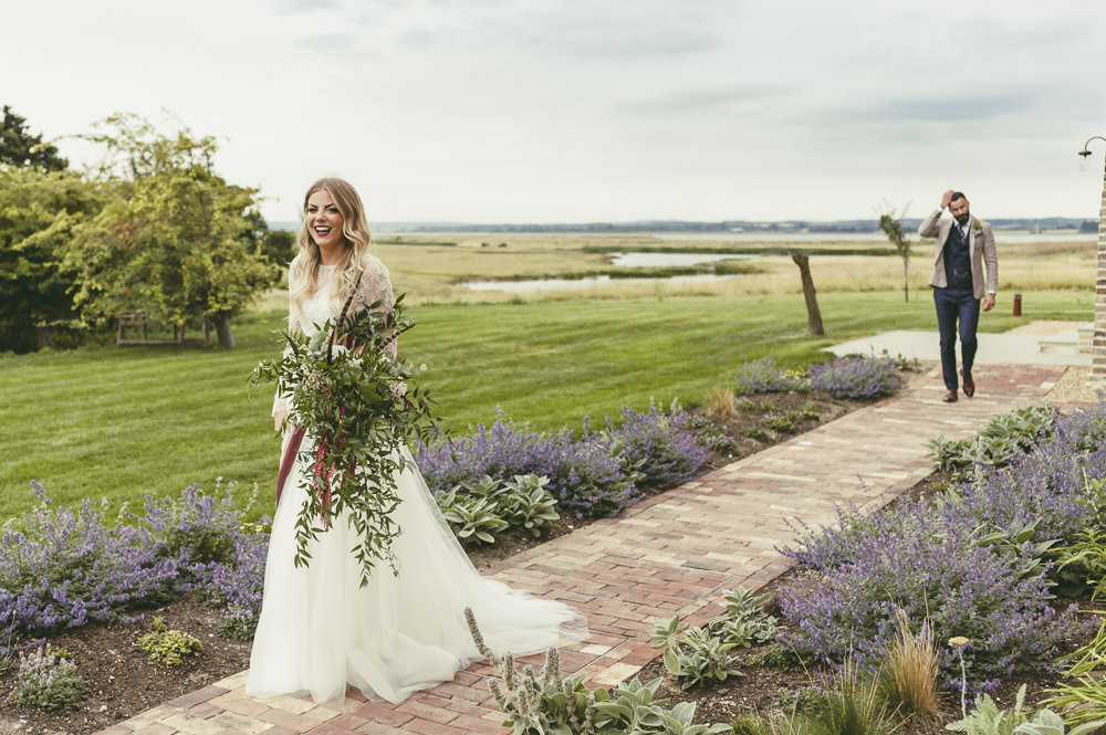 Dress Gown Bride Bridal from Karen Willis Holmes Two Piece Bridal Separates Skirt Top Tulle Lace Kingshill Barn Wedding Sandra Reddin Photography