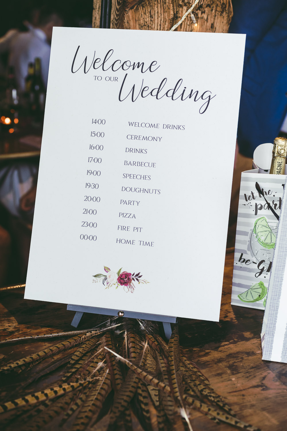 Sign Signage Signs Order of the Day Kingshill Barn Wedding Sandra Reddin Photography