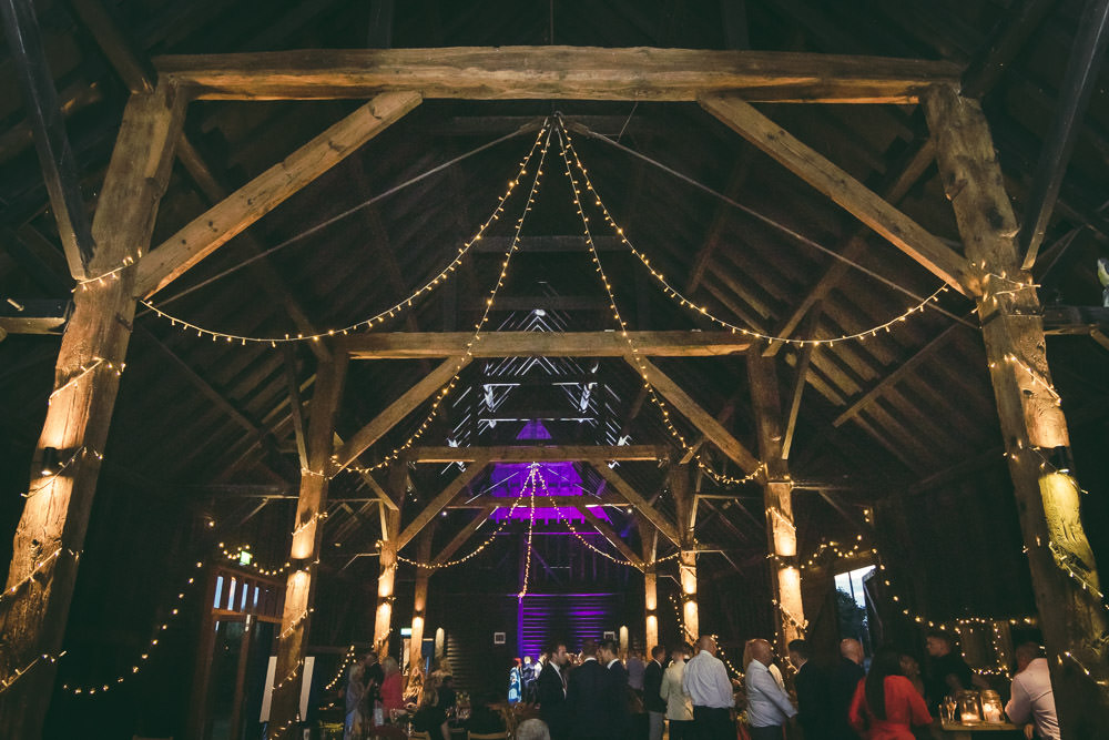 Fairy Light Canopy Kingshill Barn Wedding Sandra Reddin Photography