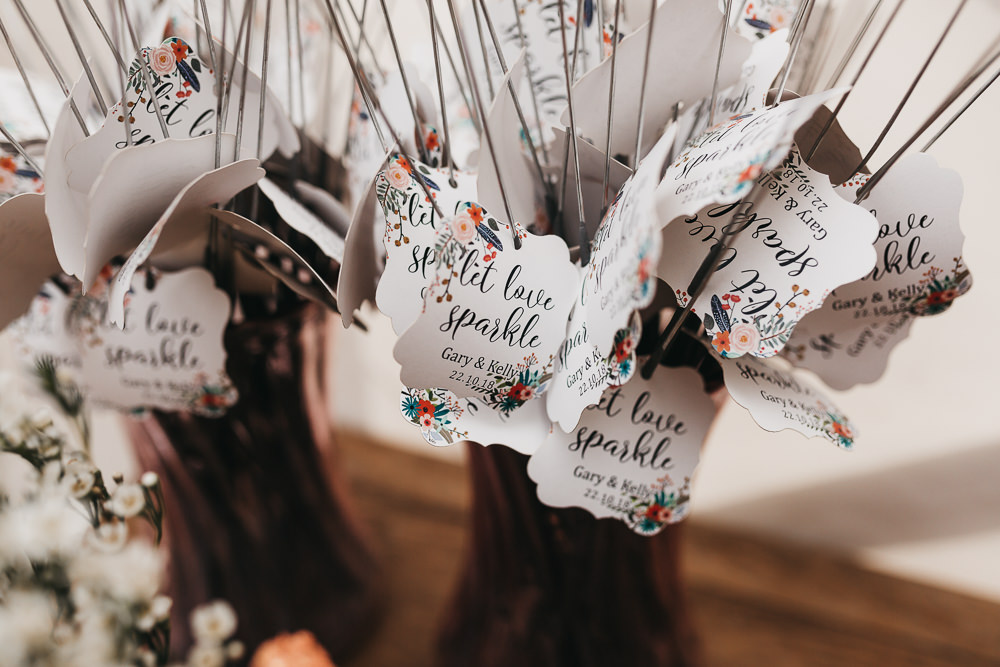 Let Love Sparkle Sparklers Llys Meddyg Wedding Hannah Miles Photography