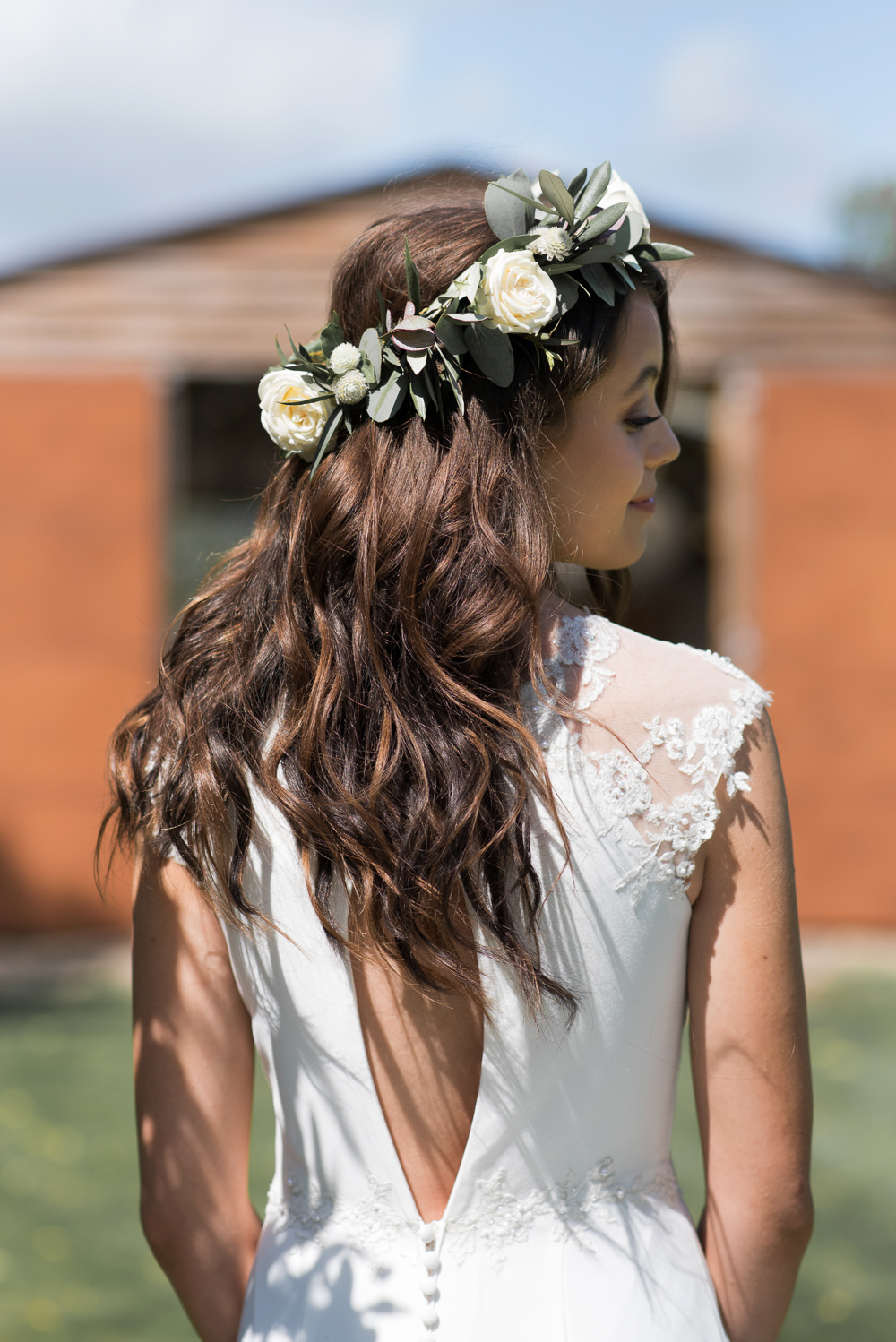 Flower Crown Bride Bridal Hair Loose Waves Minimalist Wedding Ideas Nicola Belson Photography