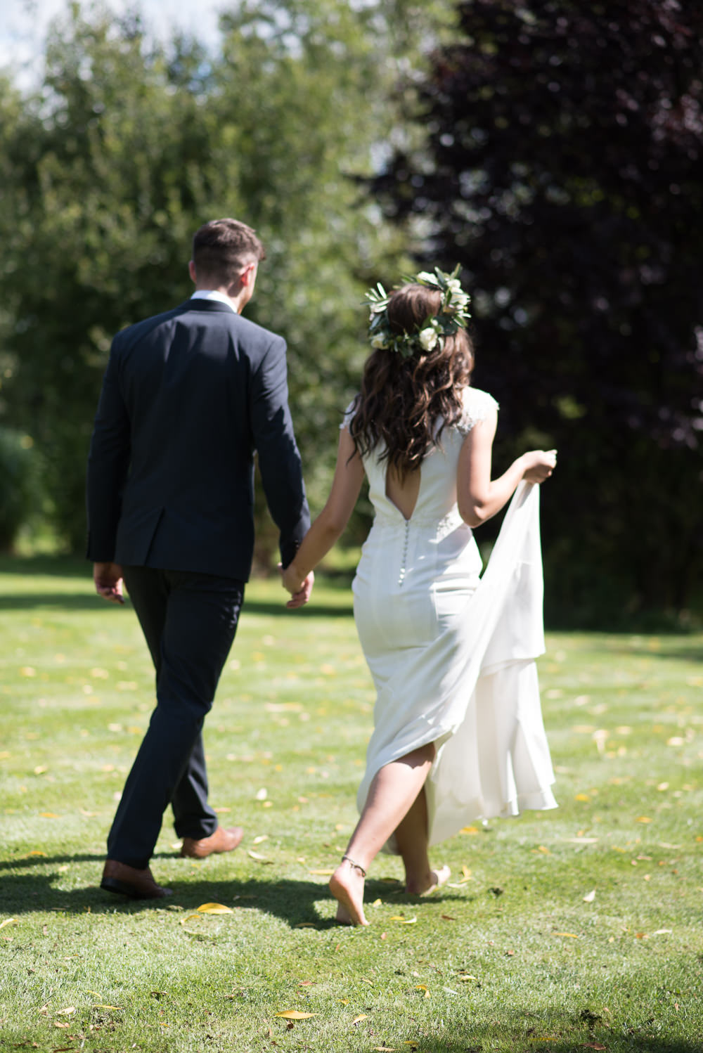 Bride Bridal Dress Gown Charlotte Balbier Key Hole Back Cap Sleeves Minimalist Wedding Ideas Nicola Belson Photography