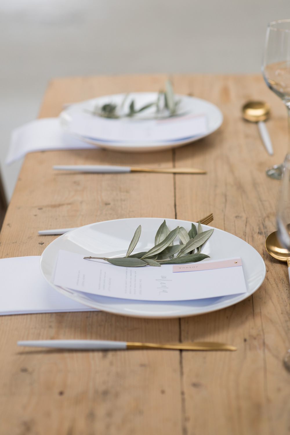 Place Setting Greenery Stationery Menu Calligraphy Pink Minimalist Wedding Ideas Nicola Belson Photography