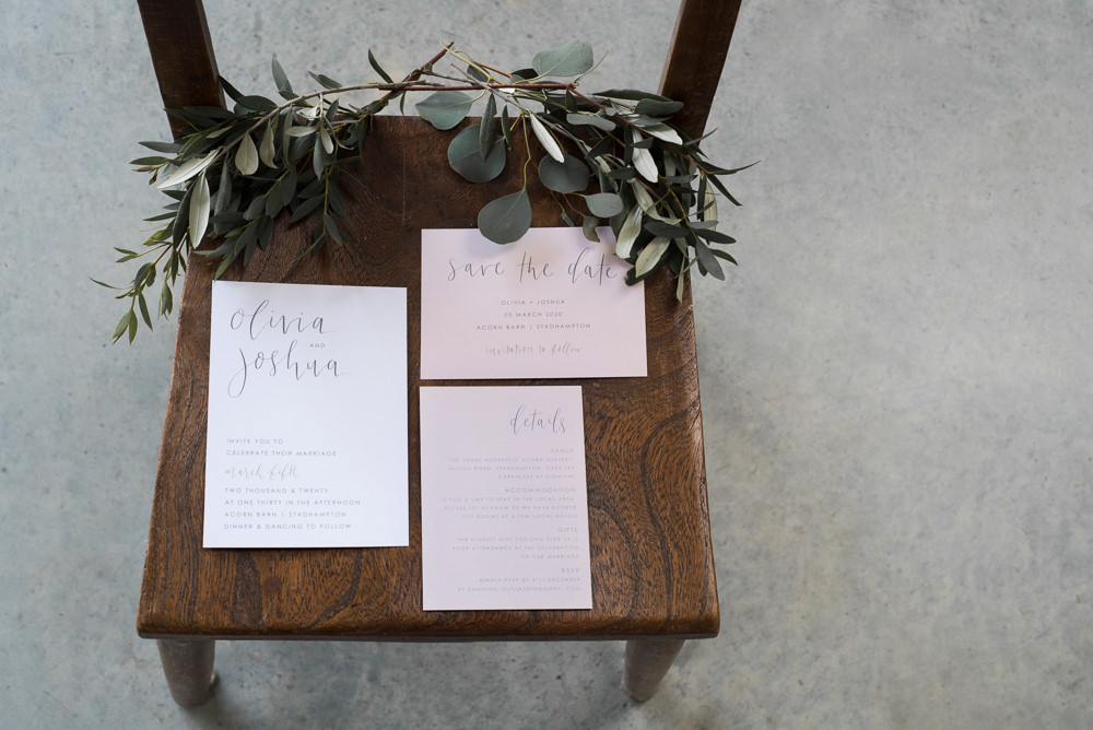 Stationery Invites Invitations Calligraphy Pink Minimalist Wedding Ideas Nicola Belson Photography