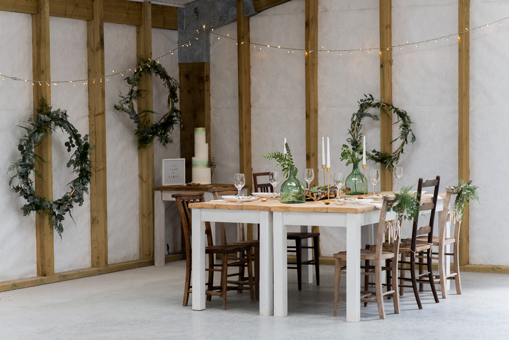Green Bottle Vase Flowers Greenery Foliage Flowers Candes Table Tablescape Decor Decoration Minimalist Wedding Ideas Nicola Belson Photography