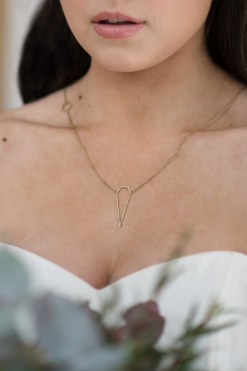 Geometric Gold Necklace Minimalist Wedding Ideas Nicola Belson Photography