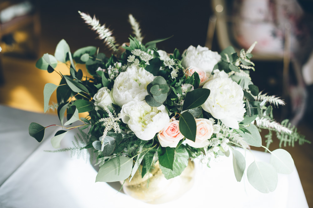 Flowers Table Centrepiece Rose Peony Greenery Foliage Norway Wedding Maximilian Photography