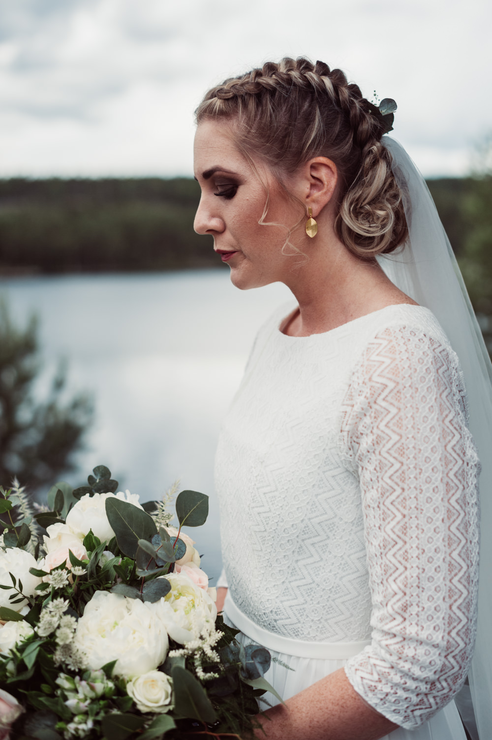 Bride Bridal Make Up Hair Style Up Do Plait Braid Norway Wedding Maximilian Photography