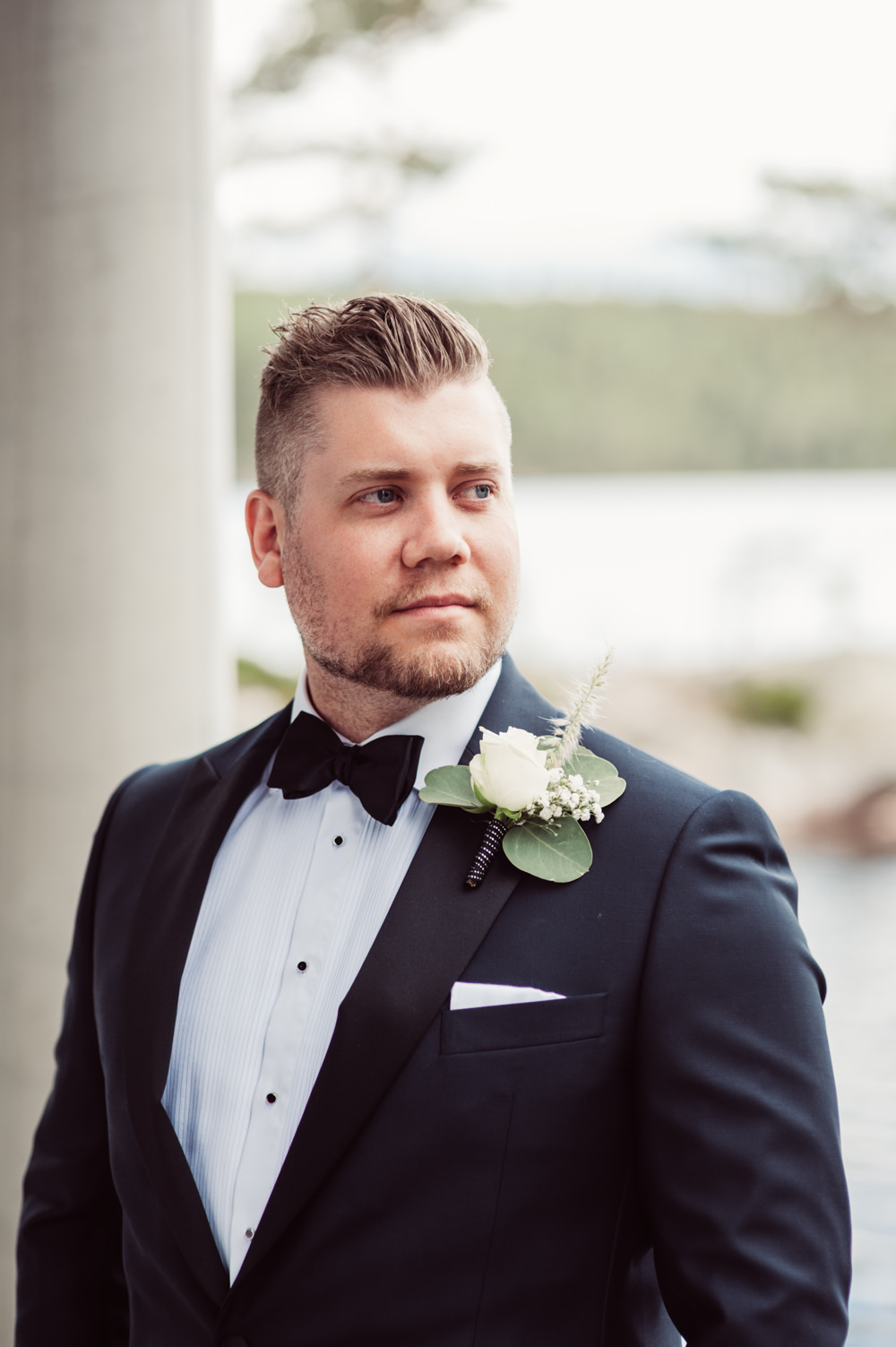 Groom Suit Tux Bow Tie Norway Wedding Maximilian Photography