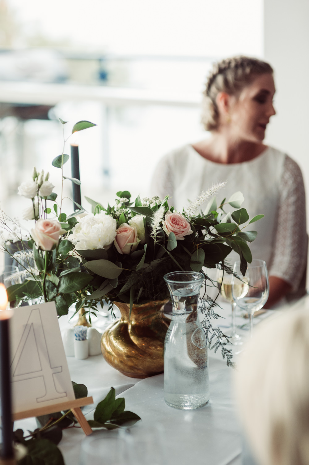 Flowers Table Centrepiece Rose Peony Greenery Foliage Norway Wedding Maximilian Photography