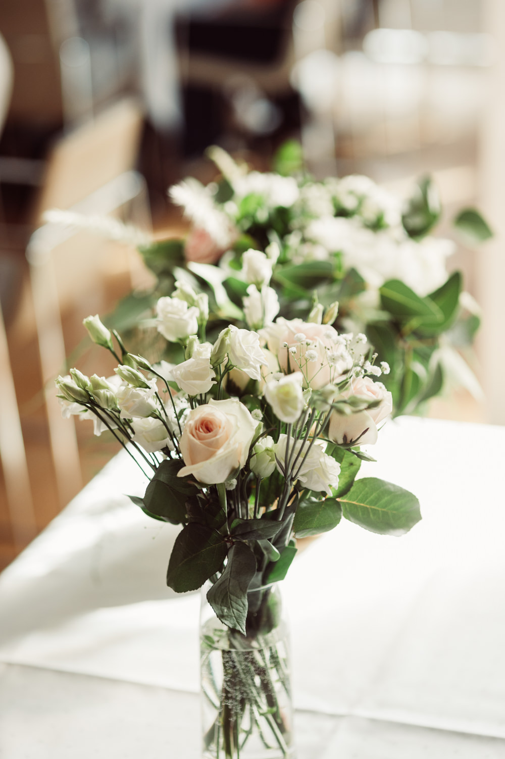 Flowers Table Centrepiece Rose Peony Greenery Foliage Norway Wedding Maximilian Photography