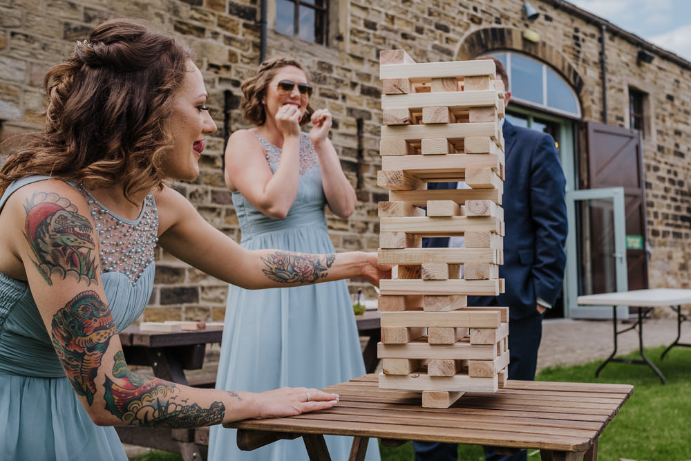 Outdoor Lawn Games Jenga Oakwell Hall Wedding Jenna Kathleen Photographer