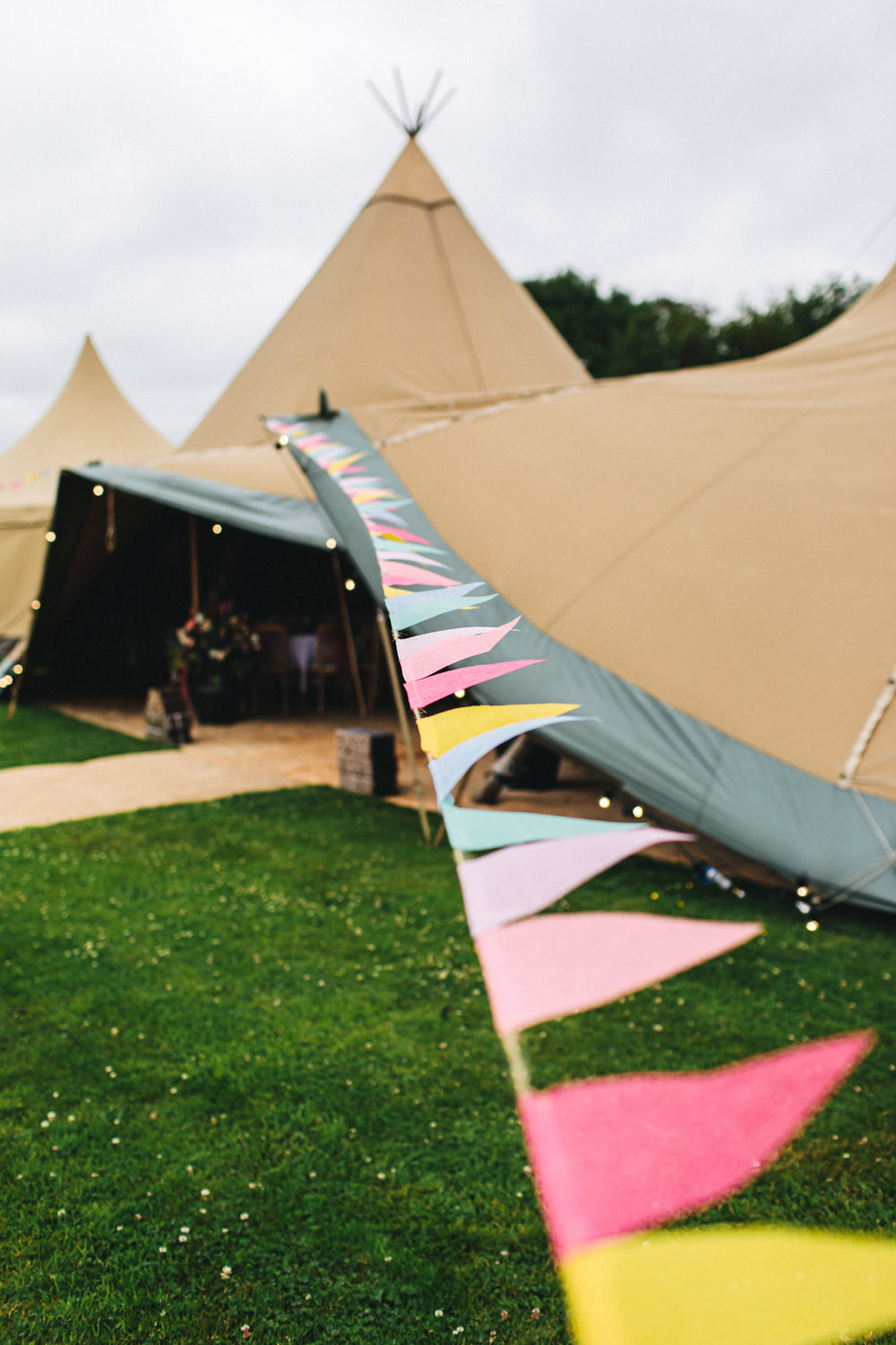 Tipi Bunting Outbuildings Wedding Jessica O'Shaughnessy Photography
