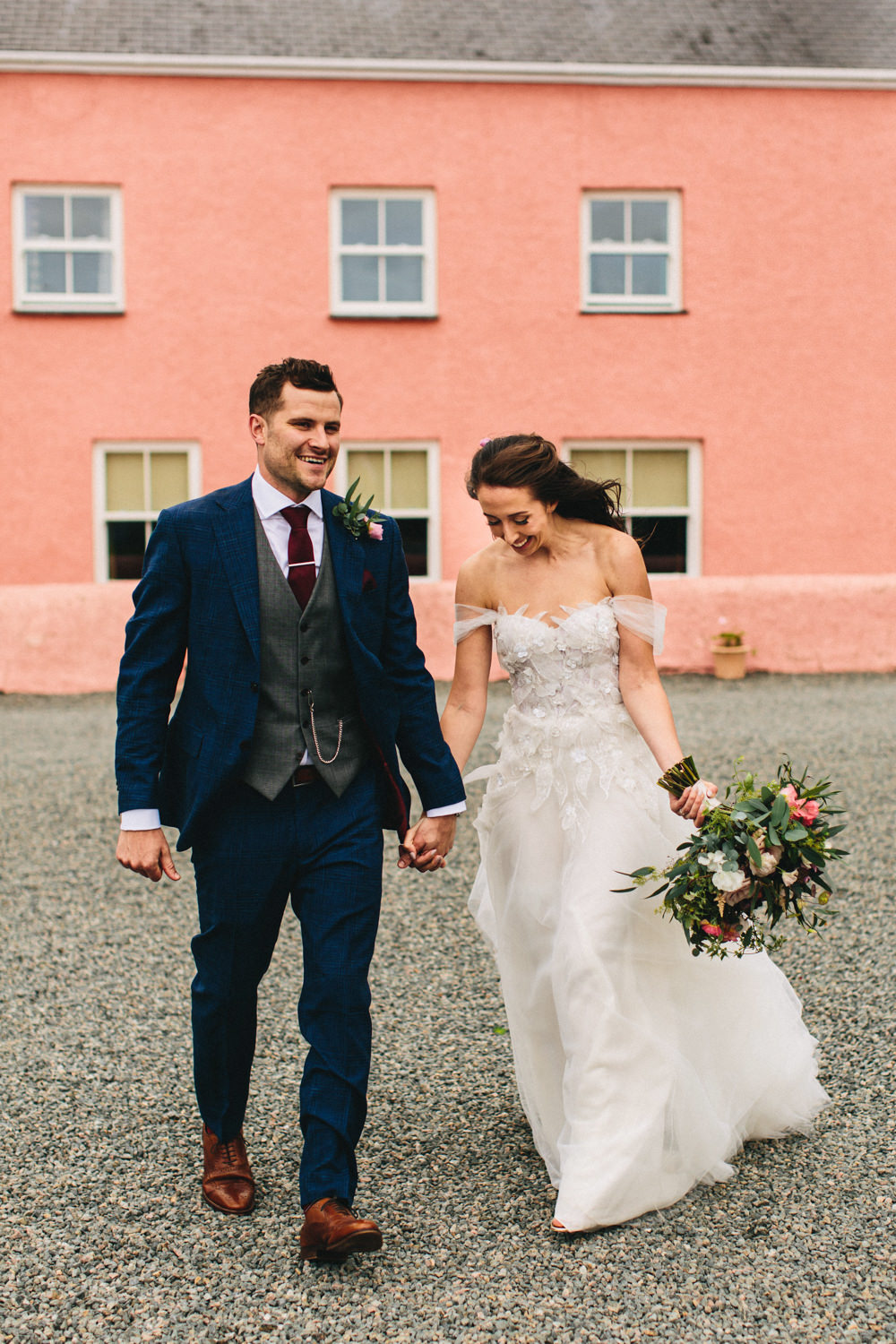 Dress Gown Bride Bridal Off Shoulder Bardot Tulle Floaty Mira Zwillinger Outbuildings Wedding Jessica O'Shaughnessy Photography