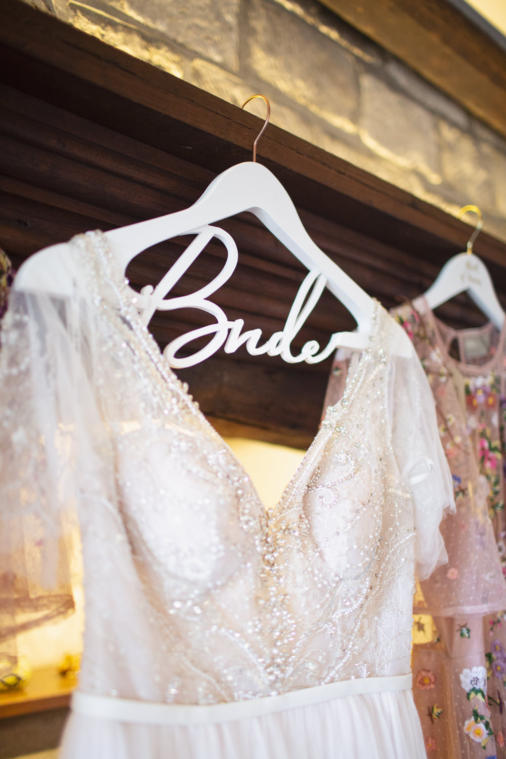 Bride Bridal Dress Gown Hanger Personalised Railway Station Wedding Cotton Candy Weddings
