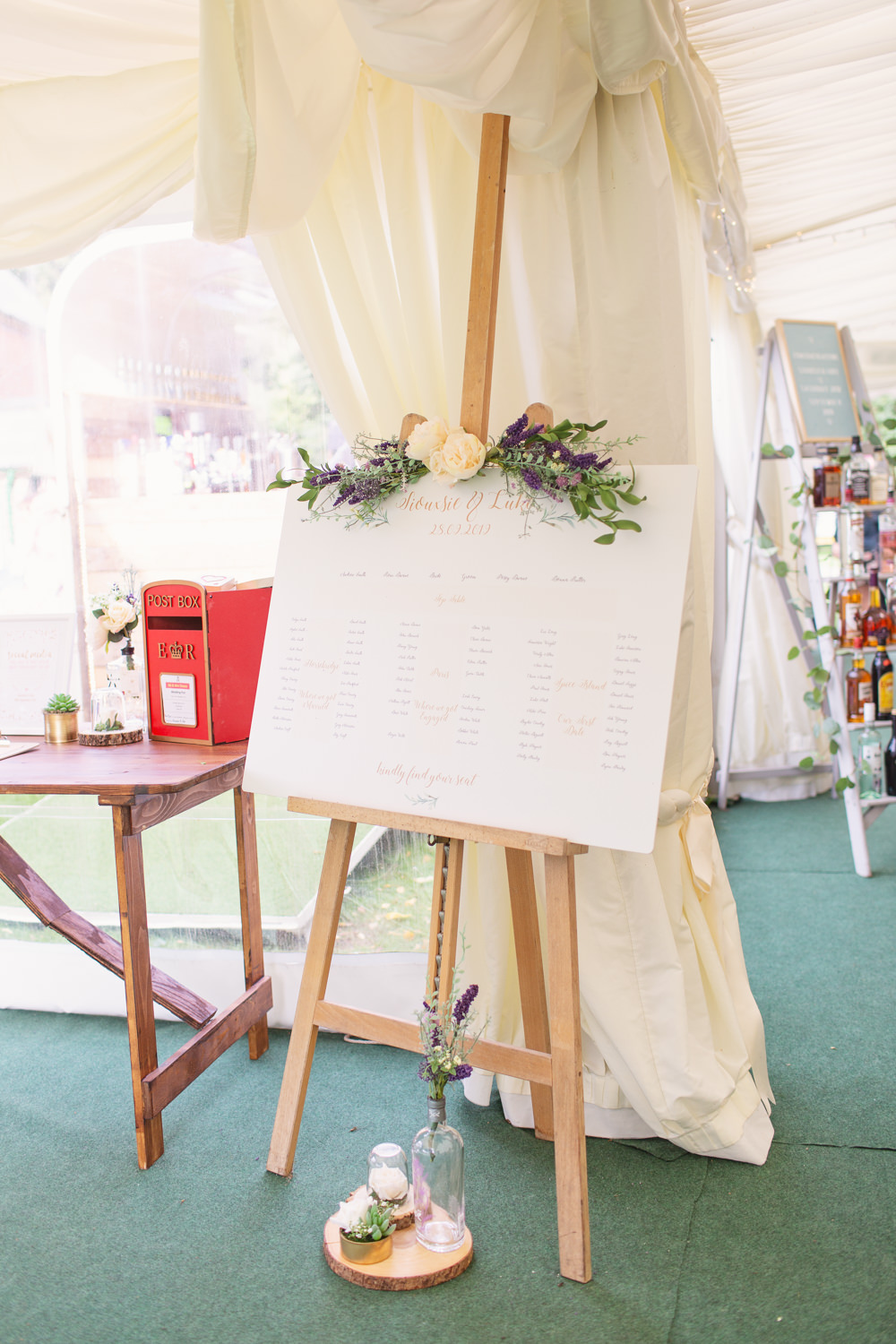 Table Plan Seating Chart Easel Greenery Foliage Railway Station Wedding Cotton Candy Weddings