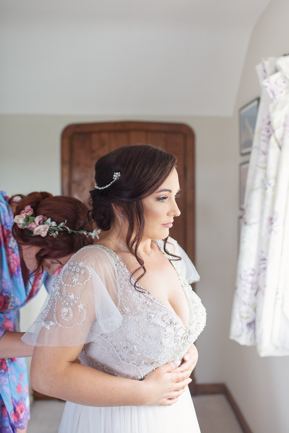 Bride Bridal Dress Gown Stella York Flutter Sleeves Beaded Pearl Back Railway Station Wedding Cotton Candy Weddings