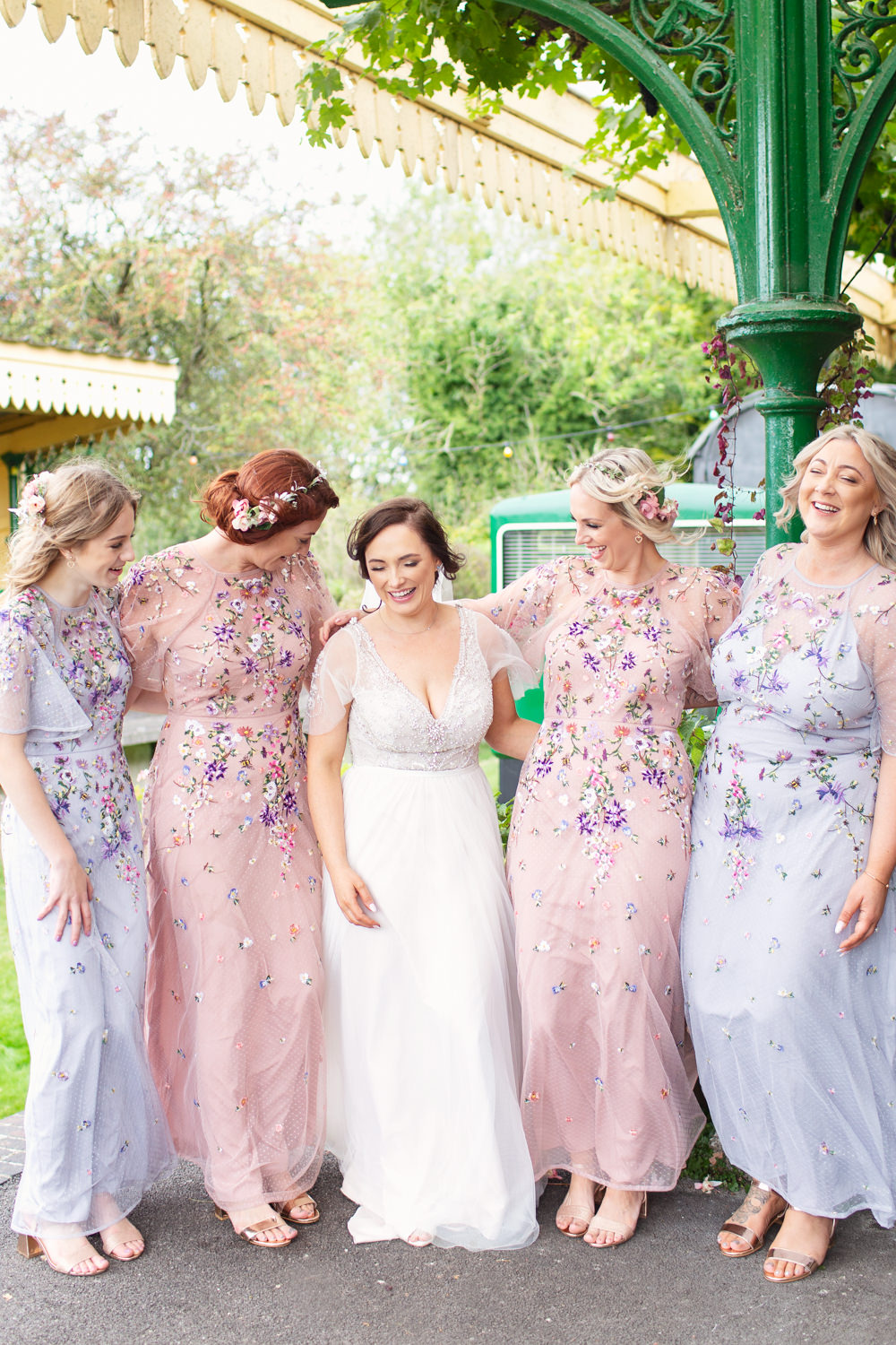 Bridesmaid Dress Bridesmaids Dresses Pink Lilac Floral Embroidered Railway Station Wedding Cotton Candy Weddings