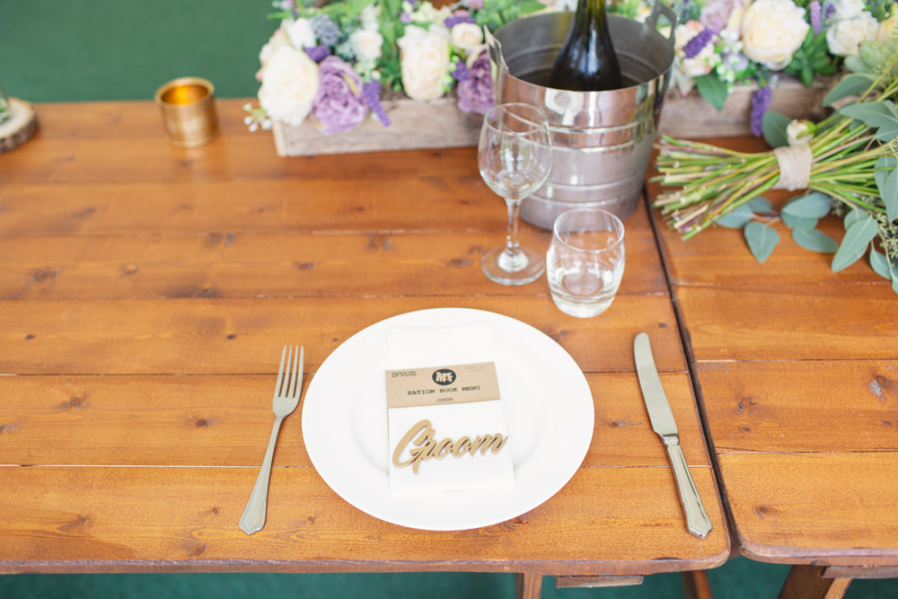 Place Setting Laser Cut Place Name Railway Station Wedding Cotton Candy Weddings