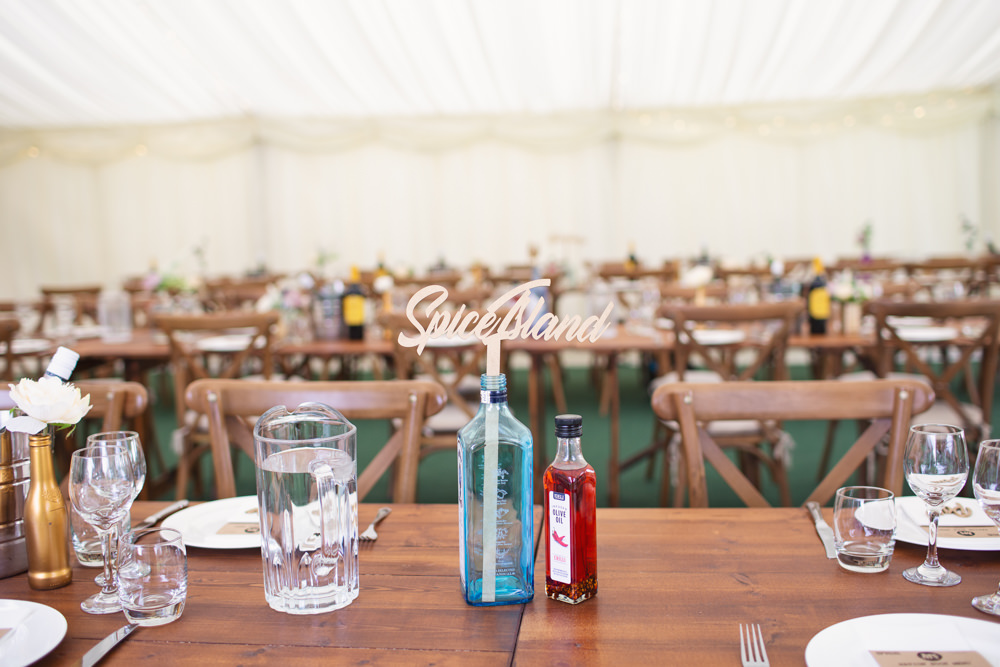 Laser Cut Table Name Gin Bottle Railway Station Wedding Cotton Candy Weddings