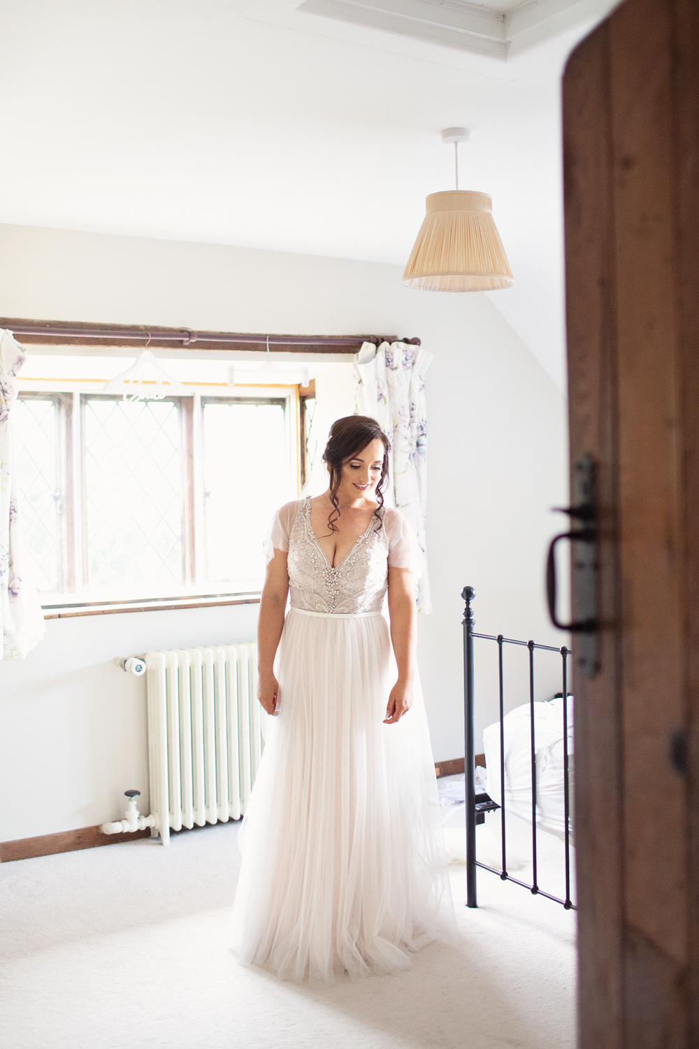 Bride Bridal Dress Gown Stella York Flutter Sleeves Beaded Pearl Back Railway Station Wedding Cotton Candy Weddings