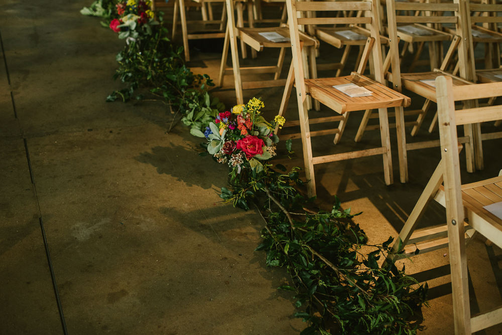 Aisle Flowers Riverside London Wedding Ellie Gillard Photography