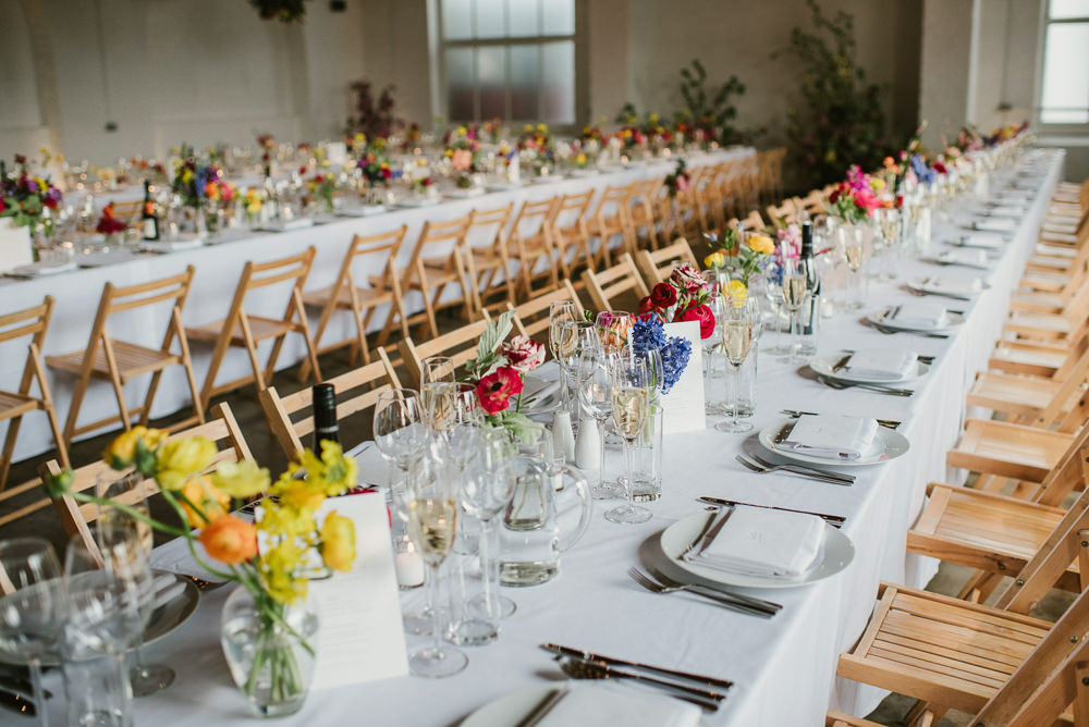 Long Tables Decor Flowers Floral Riverside London Wedding Ellie Gillard Photography