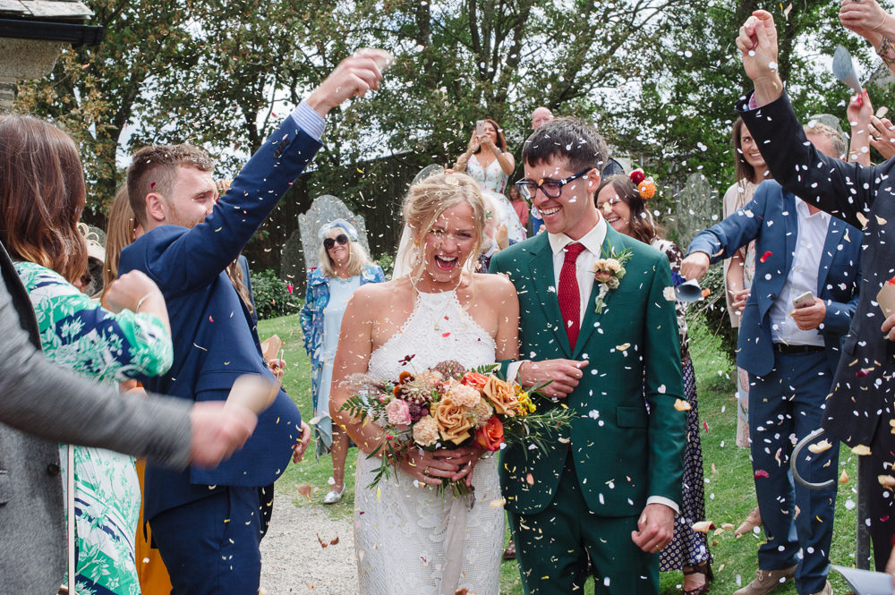 Confetti Throw Rock Wedding Cornwall Robin Studios