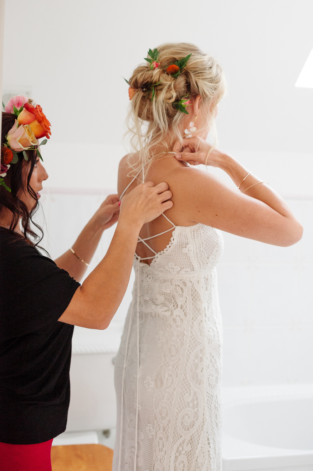 Bride Bridal Dress Gown Spell & The Gypsy Collective Crochet Strappy Rock Wedding Cornwall Robin Studios