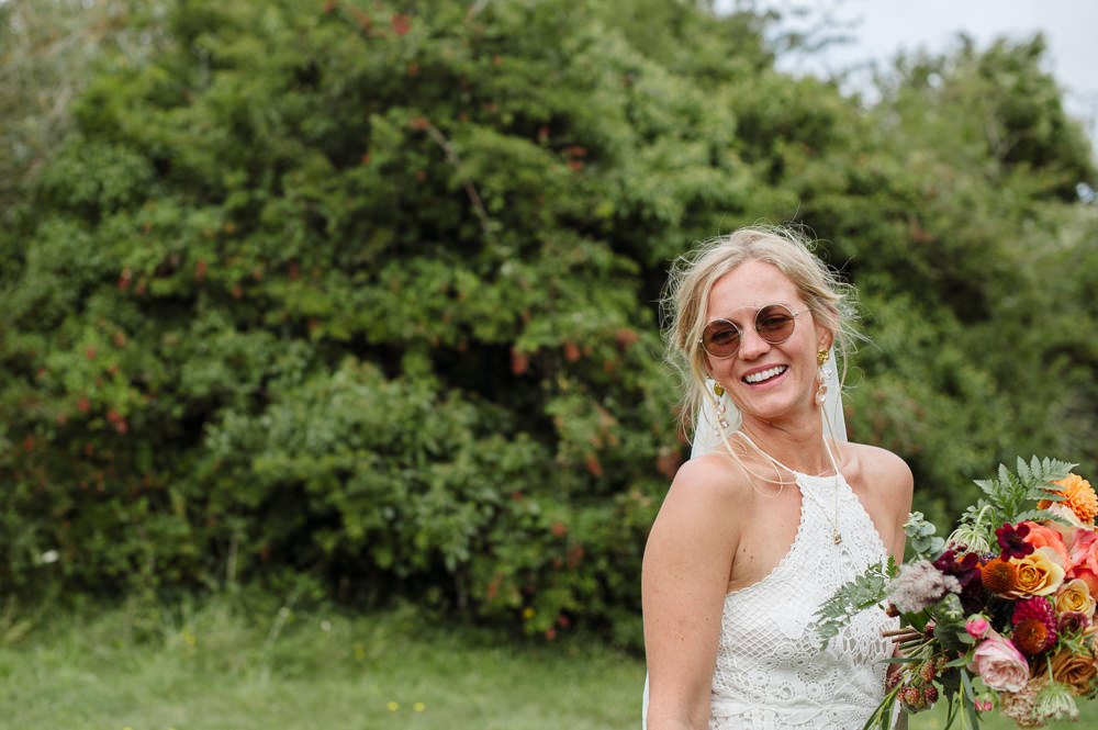 Bride Bridal Sunglasses Rock Wedding Cornwall Robin Studios